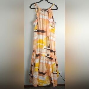 22/24 NWT Lane Bryant Tiered Beaded Printed Maxi Dress